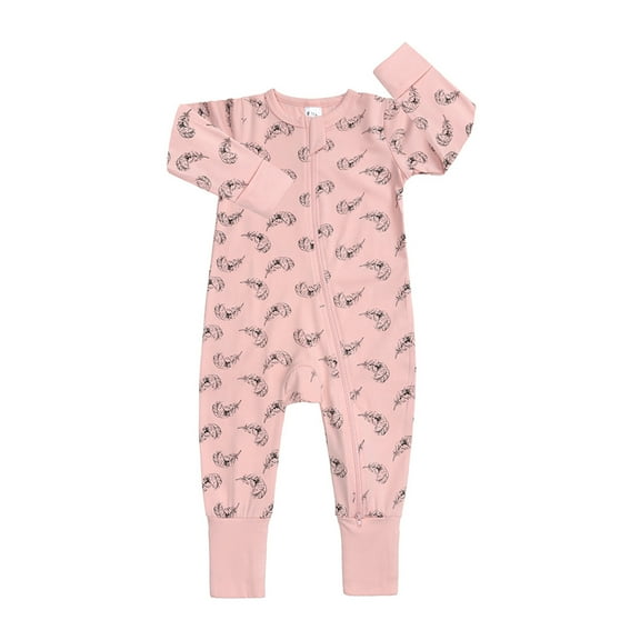 EnJoCho 2024 Jumpsuit for Baby Boys Girls Baby Sleep Play Pajamas Romper Jumpsuit Printed Clothing Cotton Romper Zip Front Outfits Toddler Boys Trendy Clothing Casual Bodysuit