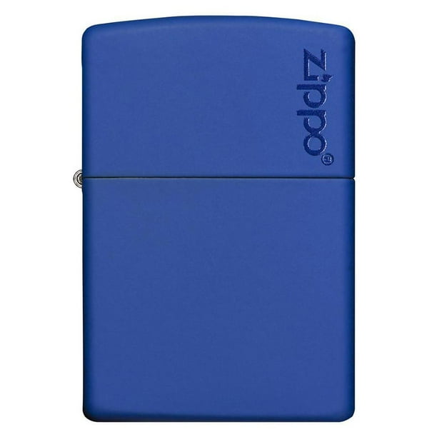 Zippo Royal Blue Matte Logo Pocket Lighter