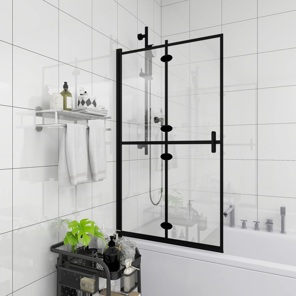 vidaXL Folding Shower Enclosure ESG 31.5"x55.1" Black