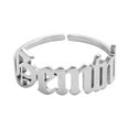 thumbnail image 2 of Oxodoi Rings for Women Mather's Day Gifts Twelve Constellation English Letter Ring Opening Stainless Steel Adjustable Ring, 2 of 2