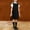 Black, variant on Girls' Three Piece Outfits Side Button Pinafore Pleated Dress and Short Sleeve Shirt School Uniform Set with Tie Fashion Casual School Set 3-15 Years