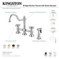 thumbnail image 4 of Kingston Brass KS3795AXBS Restoration Two-Handle 4-Hole Deck Mount Bridge Kitchen Faucet with Brass Side Sprayer in Oil Rubbed Bronze, 4 of 4