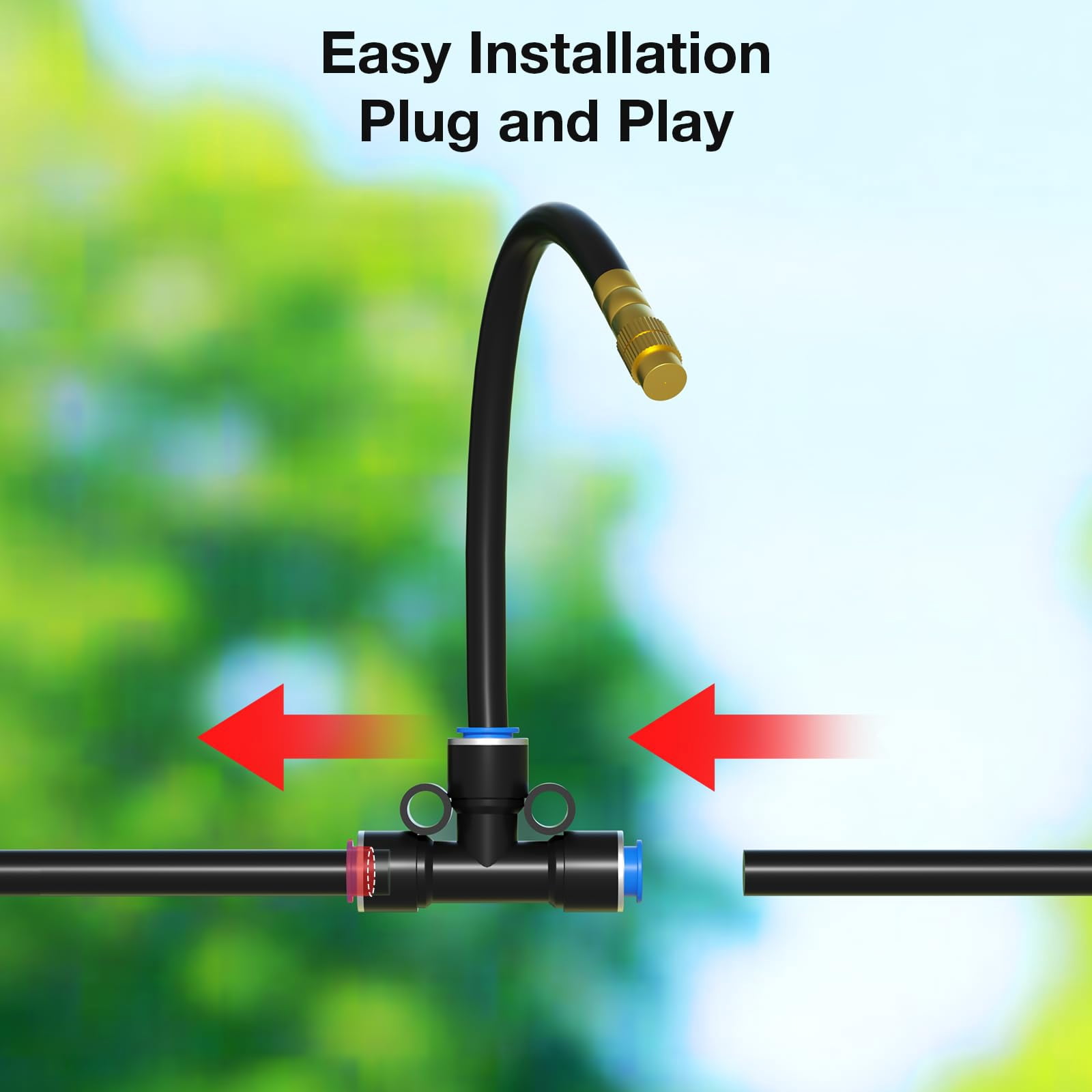 100Ft 1/4" Drip Irrigation System, Jorking Upgrade 360° Adjustable Garden Irrigation Kit with 16pcs Copper Nozzles