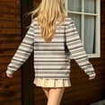 thumbnail image 6 of SERTGUTR Girls Striped Half Zip Shirt, Long Sleeve Turn Down Collar Top, Loose Casual School Uniform Shirt, Everyday Outdoor Daily Shirt, 6 of 9