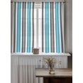 thumbnail image 4 of Grey Aqua Stripes,Curtains 45 Inch Length,Sheer Curtains for Bedroom Living Room Window Abstract Contemporary Minimalist Geometric Voile Drapes Kitchen Curtains Small Half Window 52"x45" 2 Panels, 4 of 7