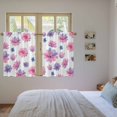 thumbnail image 3 of Purple Pink Spring Floral Kitchen Curtains 54 Inch Length, Summer Botanical Flower Tiers Curtains for Bathroom Bedroom Cafe, Light Filtering Small Window Treatment Short Drapes 2 Panels 42"Wx54"L, 3 of 8
