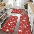 thumbnail image 2 of Red Christmas Snowflake Pattern Kitchen Rugs Sets Of 3,Kitchen Runner Rugs Non Skid Washable,Decorative Kitchen Floor Mats for Kitchen,Sink,Laundry,17"x30"+ 17"x47" + 17"x59", 2 of 6