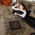 thumbnail image 4 of jejeloiu Western Tribal 7pcs Bedding Comforter Set,Retro Aztec Geometric Queen Bedding Sets,Brown Black Queen Sheet Sets For Adult,Microfiber Bedroom Decor Reversible, 4 of 8