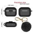 thumbnail image 5 of For Airpods Pro Silicone Case, Airpods Pro Case With Fur Ball, Njjex Cute AirPods Silicon Case with Airpods Pro Accessories Gold Keychain/Skin/Pompom (Front LED Visible) -Black, 5 of 7