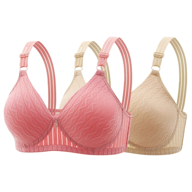 Timegard Bras for Women No Underwire 2pc Full Support Adjustable Strap Wireless Comfy Everyday Bras