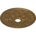 thumbnail image 3 of 30 7/8"OD x 3 5/8"ID x 1 3/8"P Rose Ceiling Medallion (Fits Canopies up to 5 1/4"), Hand-Painted Pale Gold, 3 of 5
