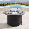 thumbnail image 3 of Oakland Living RICA-RICO-5PC-AC 44 in. Outdoor Aluminum Round Fire Table Set with Four Deep Seating Swivel Rocking Chair - 5 Piece, 3 of 10