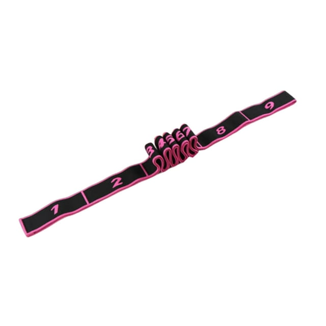 DYNWAVECA Stretch Resistance Band Segmented Stretch Strap Flexible Multifunctional Multi Loop Stretching Strap for Workout Pilates Rose Red