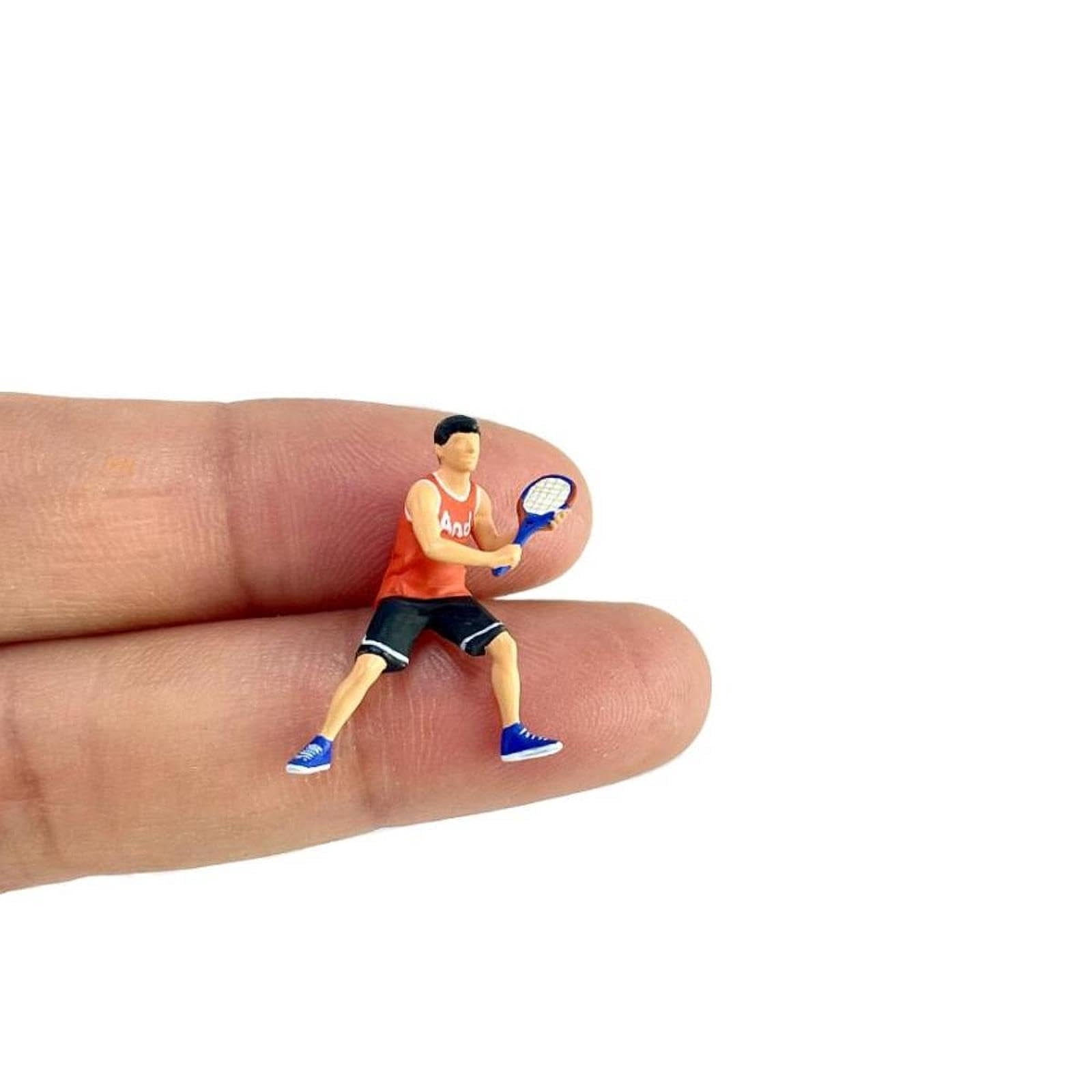 1:64 Scale Hand Painted Resin Figures Miniature People for Dioramas Props,Photography Collector Tennis Player Figure Model