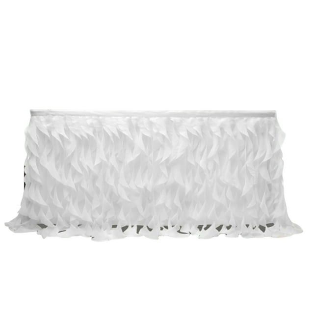 Transemion Tulle Skirt Embellished With Wedding Shower Baby Shower Table Material and Suitable for Square and Circular Table white