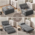 thumbnail image 4 of 4 in 1 Sofa Bed, Sleeper Chair Bed Convertible Chair with Adjustable Backrest, Dark Grey, 4 of 9