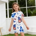 thumbnail image 3 of Grblisyd Girls 4th of July Dress Kids USA Star Striped Dresses American Flag A-line Dress Independence Day Crew Neck Short Sleeve Patriotic Outfit 7-8y, 3 of 6
