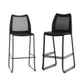 thumbnail image 2 of Flash Furniture 3 Pack Series Black Stack Bar Stool with Air-Vent Back and Black Powder Coated Sled Base, 2 of 12
