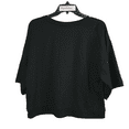 thumbnail image 2 of Ideology Womens Cropped Elbow-Sleeve Top,Deep Black,Large, 2 of 5
