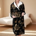 thumbnail image 2 of Jindong Plush Robes for Women Women's Fleece Plush Robe Long Warm Plush Bathrobe Loungewear Jacket Printed Comfort Robe Womens Robes, 2 of 5