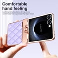 thumbnail image 3 of for Samsung Galaxy Z Flip 7 Case Hinge Protection with Finger Ring Holder, Premium PU Leather Hybrid PC All-Inclusive Diamond Bling Phone Case for Samsung Galaxy Z Flip 7 5G, Purple, 3 of 6