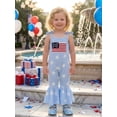 thumbnail image 4 of BemeyourBBs Toddler Baby Girl 4th of July Outfit Independent Day Clothes Summer Romper Bell Bottoms Patriot Star Print American Flag Embroidered Spaghetti Strap Casual Jumpsuit Overalls, 4 of 9