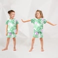 thumbnail image 5 of Hibiscus Flowers Pattern Summer Pajama Set Soft Cotton Short Sleeve Sleepwear 2PCS Pajama Sets Breathable Lounge Set Size 5Y, 5 of 7