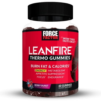 Force Factor LeanFire Thermo,  Burner Gummies, Berry Burst, 60 Gummies