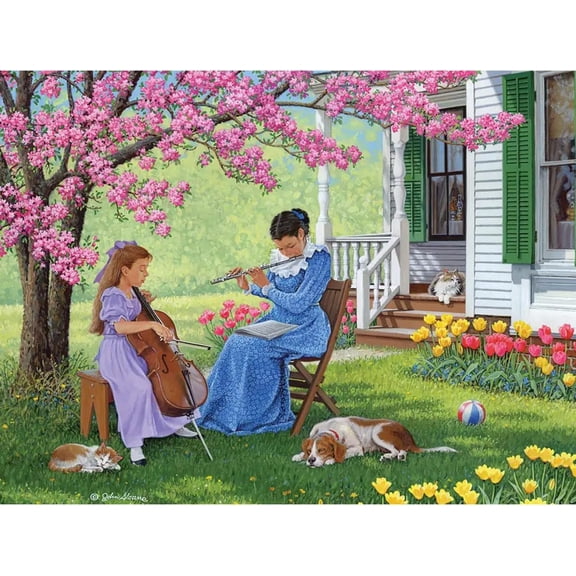 Bits and Pieces Jigsaw Puzzle John Sloane’s Adagio Artwork Spring Scene 300-Piece 18 x 24 Inch