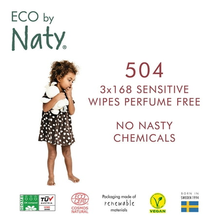 Eco by Naty Baby Wipes, Unscented and Compostable (504