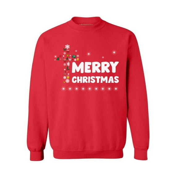 Christian Cross Top Merry Christmas Sweater Jesus Sweatshirt for Men Happy Holidays Christian Sweater for Women Christ Sweater Jesus Crewneck Sweatshirt Christmas Star Unisex Sweater Xmas Gift