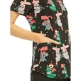 thumbnail image 5 of Scrubstar Women's "Christmas Creatures" V-Neck Print Scrub Top, 5 of 6