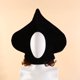 thumbnail image 3 of Sombrero de terciopelo negro con forma de pala A para Halloween, disfraz de adulto, 3 of 3