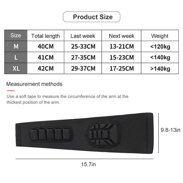 Manga de codo acolchada, brazo comprimido, protector de antebrazo, Mangas de tirador deportivo, almohadillas protectoras, soporte para fútbol, baloncesto, voleibol