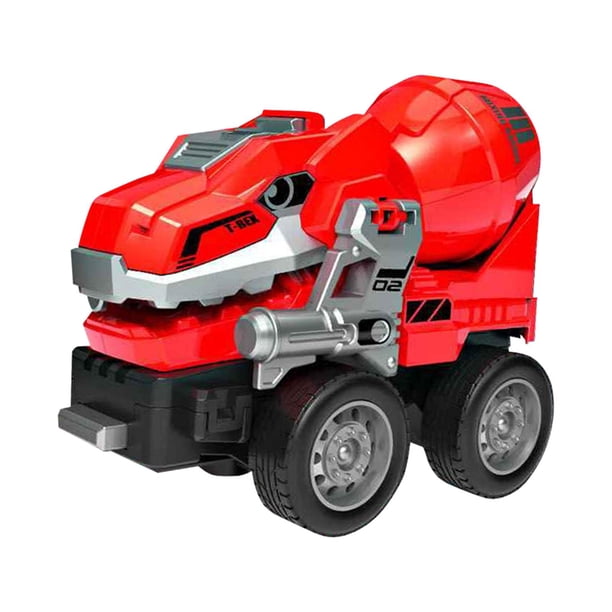 Vehículos de construcción, juguetes transformables, coches para niños de 3, 4 y 5 años. Camión mezclador rojo