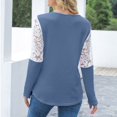 thumbnail image 4 of DEELLEEO Hauts/chemises en Dentelle Patchwork Couleur Unie Col Rond pour Femmes, 4 of 6