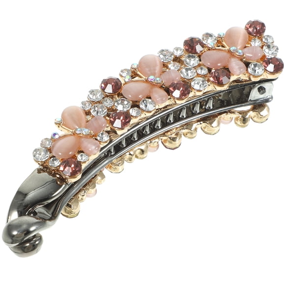 Women Sparkly Hair Clip Rhinestone Banana Hair Clip Fashionable Hair Catch Clip