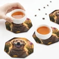 thumbnail image 5 of Kdxio Sunset Daisy Dog Funny Coasters,4 Pcs Leather Coasters,Housewarming Gifts,Protect Furniture from Water Marks Scratch and Damage, 5 of 6