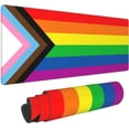 thumbnail image 2 of Rainbow Flag Gay Pride LGBTQ Gaming Mouse Pad Pride Large Mouse Pad (31.5x11.8 Inch) Non-Slip Rubber Base Large Desk Mat Desk Protector for Home Office Gaming Work, 2 of 6