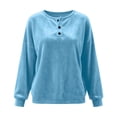 thumbnail image 6 of Velvet Tops for Women 2026 Long Sleeve Shirts Casual Loose Fit Velour Pullover Tee Shirts Soft Comfy Warm Lightweight Basic Tops by Yigetop Sky Blue S, 6 of 6