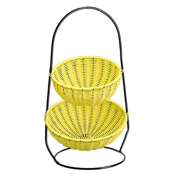 2Tier Countertop Fruit Basket Bowl Storage Bread Basket Vegetable