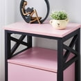 thumbnail image 6 of VECELO Set of 2 Nightstand with Cabinet, Bedside End Table for Living Room, Bedroom, Office,  Pink, 6 of 7