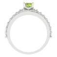 thumbnail image 4 of Clara Pucci 18K White Gold 1.325 Natural Peridot Engraveable Engagement Ring + Wedding Band Set, 4 of 7