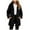 Black, variant on Womens Fleece Zip Up Jacket with Pockets Oversized Long Sherpa Hoodie Fuzzy Jackets Warm Teddy Coat (Grey, XXL)