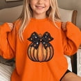 thumbnail image 6 of Wilark Girls Halloween Sweatshirts Size 2-12, Fall Winter Long Sleeve Crew Neck Fleece Warm Kids Festival Tops Orange, 6 of 7