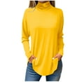 thumbnail image 3 of Long Sleeve Shirts for Women Color Block Tunic Tops Turtleneck Long Sleeve Blouses Fall Casual Winter Clothes, 3 of 3