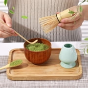 Topekada 4Pcs Matcha Whisk,Eco-Friendly Bamboo Whisk for Matcha with Ceramic Whisk Holder,Bamboo Chasen and Scoops,Sustainable Tea Tools for Beginners,Easy Clean Matcha Whisk Kit