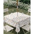 thumbnail image 3 of Square Outdoor Tablecloth with Umbrella Hole Easter Bunny Outside Table Cloth Waterproof Patio Table Cover Watercolor Rabbits Spring Modern Zipper Tablecloths for Picnic Party Camping 54x54 Inch, 3 of 8
