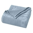 thumbnail image 2 of Superior Mai Geometric Waffle Cotton Blanket, King, Light Blue, 2 of 9