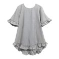 thumbnail image 3 of Womens Tops Striped Puff Sleeve Stand Collar Loose Blouse Spring Summer Shirts for Women Black L, 3 of 6